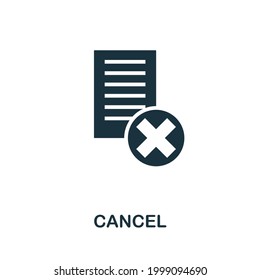 Cancel icon. Simple creative element. Filled monochrome Cancel icon for templates, infographics and banners