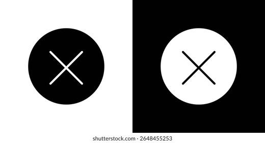 Cancel icon symbol collection. Flat vector stock illustration.