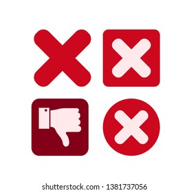 Cancel icon symbol set. Vector illustration style is flat iconic symbols, isolated on a white background. Cancel pictograms.