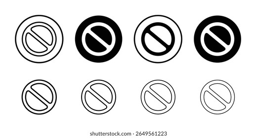 Ícone de cancelamento símbolo de ilustração simples plano fino