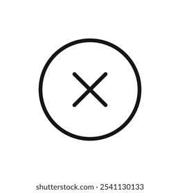 Icono de cancelación Ilustración plana de línea delgada