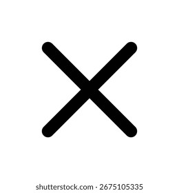 Icono de cancelación para UI y símbolo modular de señalización para error, despido, salida y eliminación Activo de Vector limpio para interfaces y plataformas de infraestructura cívica