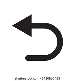 Cancel icon vector. Back, previous icon symbol. undo with pure background