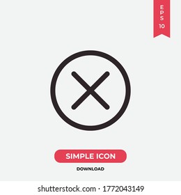 Cancel icon vector. Cross sign