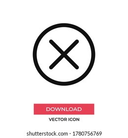 Cancel icon vector. Cross sign