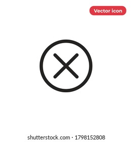 Cancelar vector de icono. Firma cruzada
