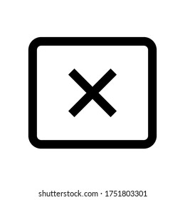 Cancel icon vector isolated on white background.