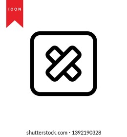 cancel icon, cancel vector, sign symbol. - Vector