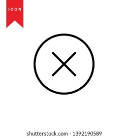 cancel icon, cancel vector, sign symbol. - Vector