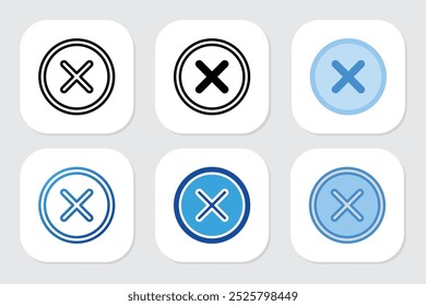 Cancel icons with various design styles
