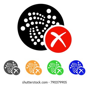 Cancel Iota icon. Vector illustration style is a flat iconic cancel iota symbol with gray, yellow, green, blue color variants. Designed for web and software interfaces.