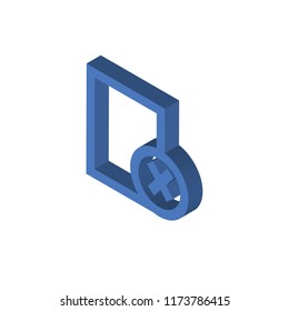 Cancel isometric left top view 3D icon