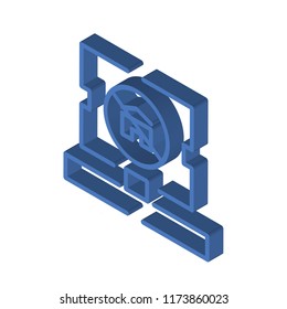 Cancel isometric left top view 3D icon