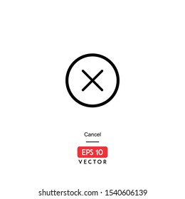 Cancel line icon vector, EPS10 - Vector