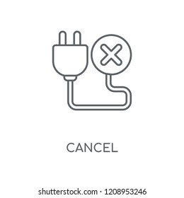 Cancel linear icon. Cancel concept stroke symbol design. Thin graphic elements vector illustration, outline pattern on a white background, eps 10.