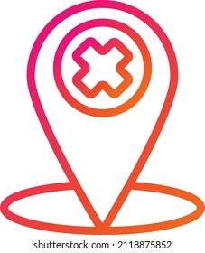 Cancelar ubicación Ilustración de diseño de iconos vectores