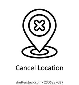 Cancel Location vector     outline Icon Design illustration. Location and Map Symbol on White background EPS 10 File