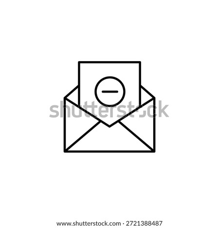 Cancel message sending, remove letters. Minus sign. Pixel perfect, editable stroke vector icon