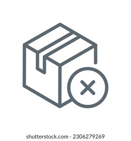 botón de cancelación de pedido ilustración de línea de icono de diseño vector modificable eps10