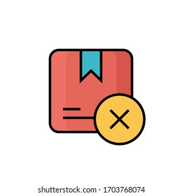cancel order icon filled outline vector illustration. isolated on white background