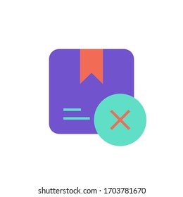cancel order icon flat design vector illustration. isolated on white background