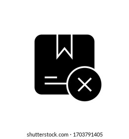 cancel order icon glyph design vector illustration. isolated on white background