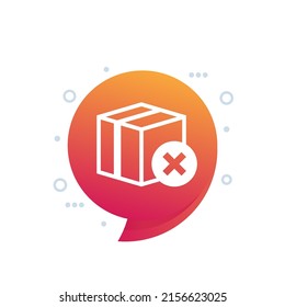 cancel order icon with a parcel or a box