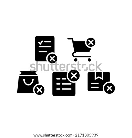 Cancel Order Icon Set Vector Symbol Design Illustration