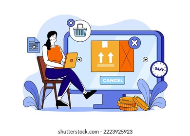 Cancel Order Illustration concept. Flat illustration isolated on white background