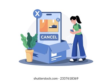 Cancel Order Illustration concept. A flat illustration isolated on white background