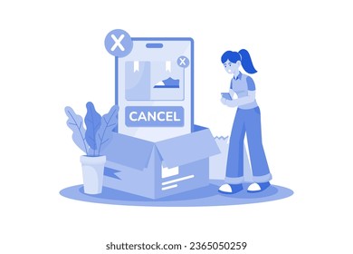 Cancel Order Illustration concept. A flat illustration isolated on white background