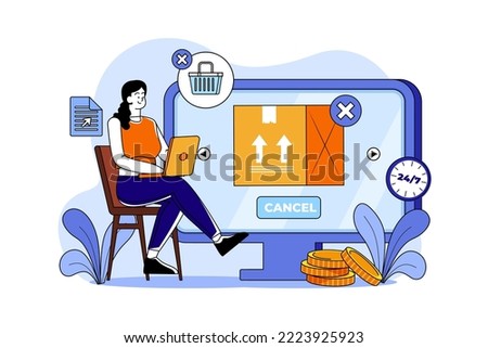 Cancel Order Illustration concept. Flat illustration isolated on white background
