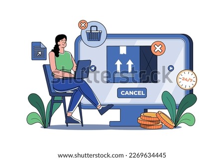 Cancel Order Illustration concept on white background
