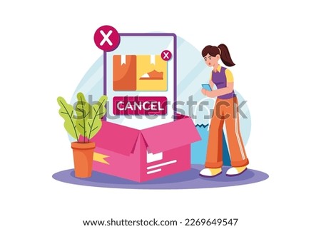 Cancel Order Illustration concept on white background