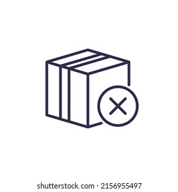 Cancel Order Line Icon With A Parcel