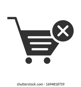 Cancel order vector icon on white background
