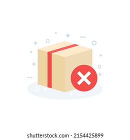 cancel order vector icon with a parcel