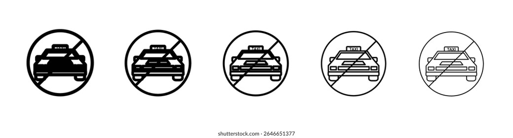 Cancel ordered taxi icon flat simple outline logo