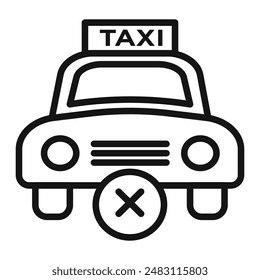 Cancelar la marca de icono de taxi ordenado en estilo relleno