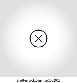 Cancel Outline  Vector Icon.