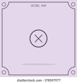 Cancel Outline  Vector Icon.