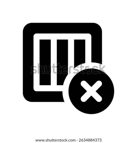 cancel package glyph icon. Strong and solid vector icon for websites, mobile interfaces, presentations, and visual branding. High quality and easy to edit.
