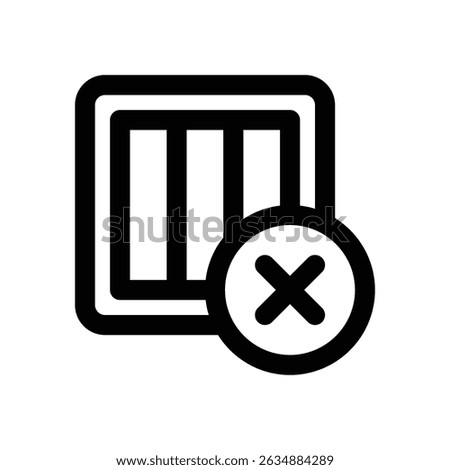 cancel package line icon. Clean and minimalist vector icon for websites, mobile apps, presentations, and logos. Fully scalable and customizable for any project.