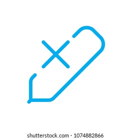 Cancel pencil line vector icon. Symbol from set Icons for your interface. Isolated on white background