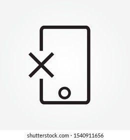 cancel phone sign line icon design