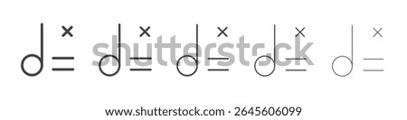 Cancel playlist icon outline ilustration vector symbol