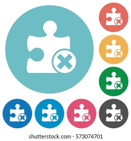 Cancel plugin flat white icons on round color backgrounds