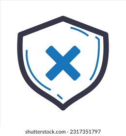 icono Cancelar protección. Vector y glifo