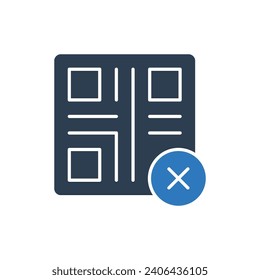 Cancel Qr Code Icon Sign Symbol