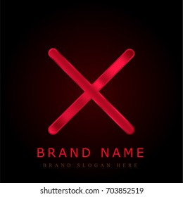 Cancel red chromium metallic logo